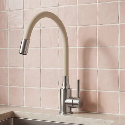 Køkkenarmatur Navira med Fleksibel Tud Beige Krom