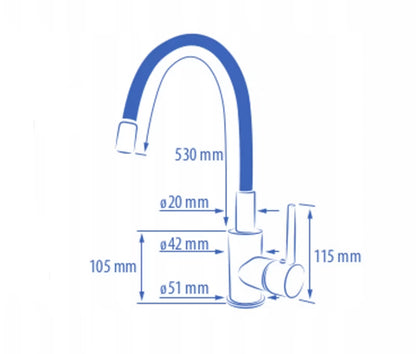 Køkkenarmatur Onda Hvid med Fleksibel Tud