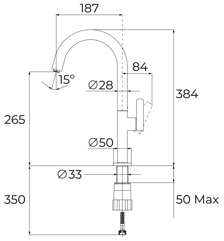 Køkkenarmatur Oval 915 Sort