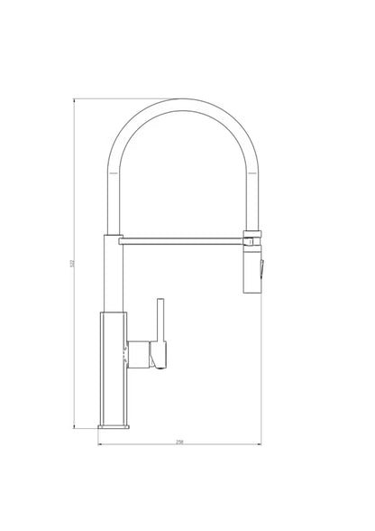 Køkkenarmatur Pando 52 cm Sort Mat