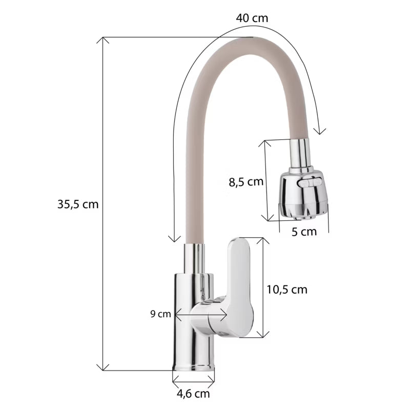 Køkkenarmatur POGO Fleksibel Beige