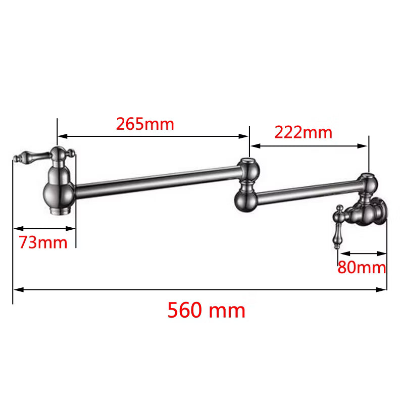 Køkkenarmatur Pot Filler 56 cm Sølv Mat