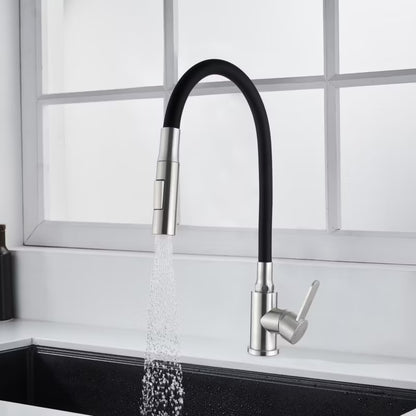 Køkkenarmatur Roko med Fleksibel Tud Inox Sort