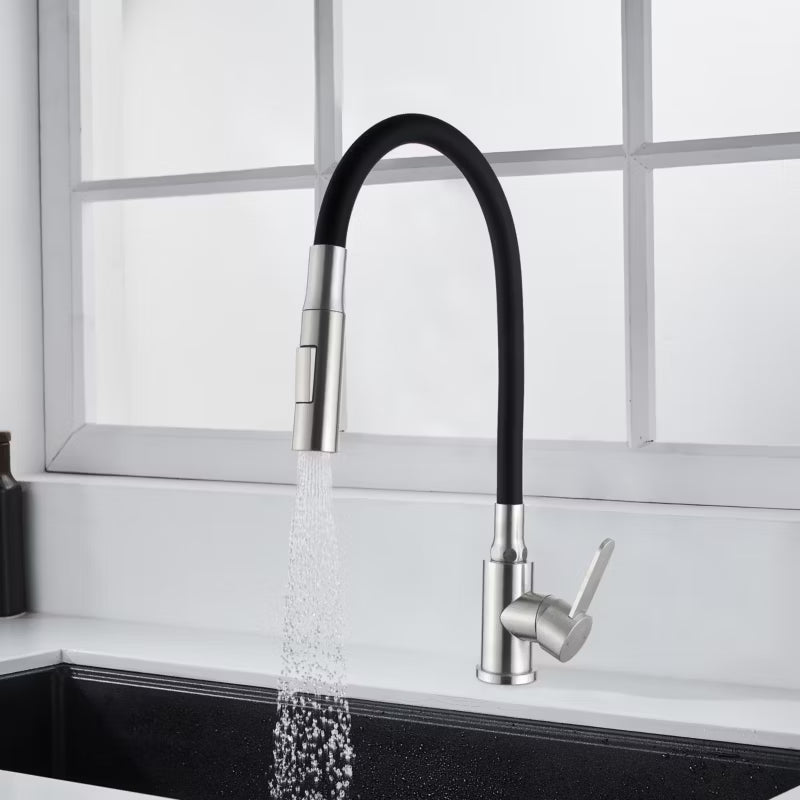 Køkkenarmatur Roko med Fleksibel Tud Inox Sort