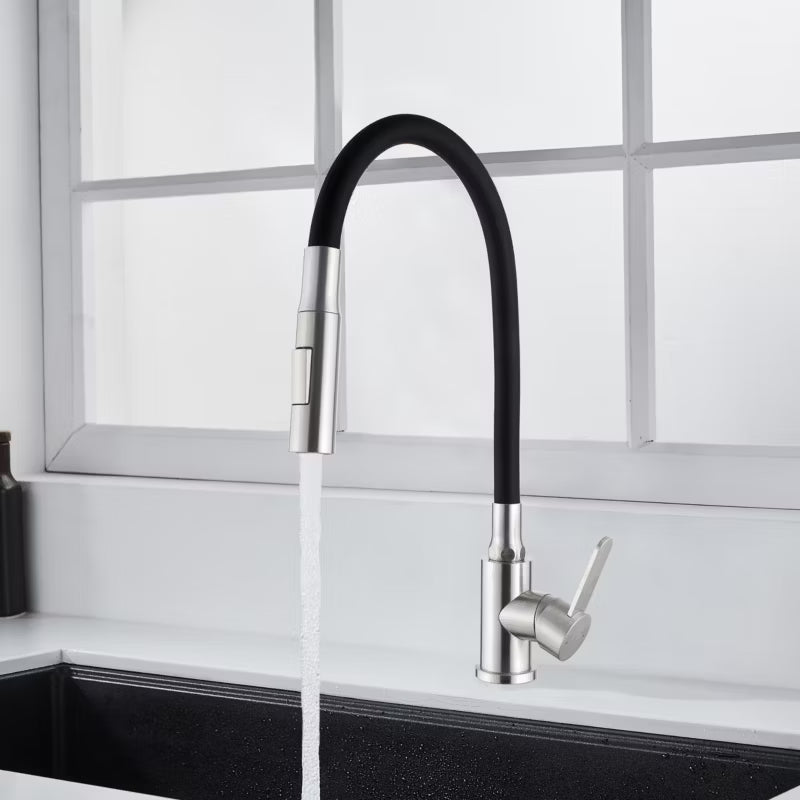 Køkkenarmatur Roko med Fleksibel Tud Inox Sort