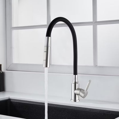 Køkkenarmatur Roko med Fleksibel Tud Inox Sort