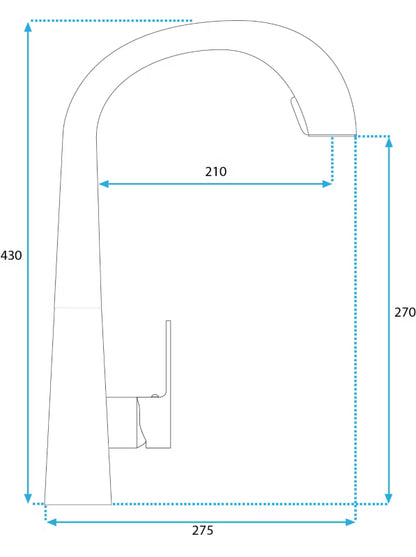 Køkkenarmatur Ross 43 cm Bøjelig Tud Sort Mat