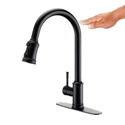 Køkkenarmatur Touch med Udtrækstud 44 cm Sort