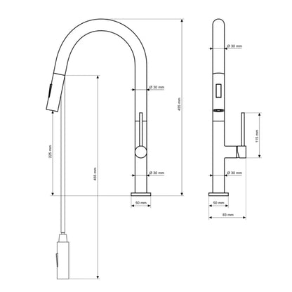 Køkkenarmatur Vaya med Udtrækstud Krom