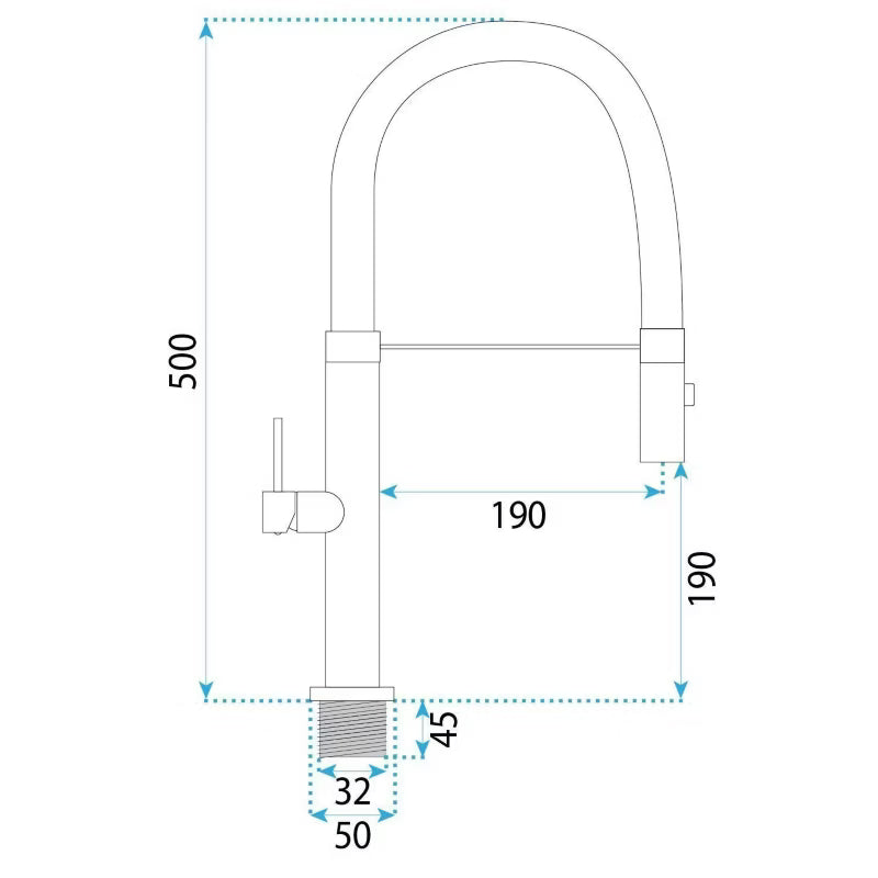 Køkkenarmatur Viera 19x5x50 cm Titan