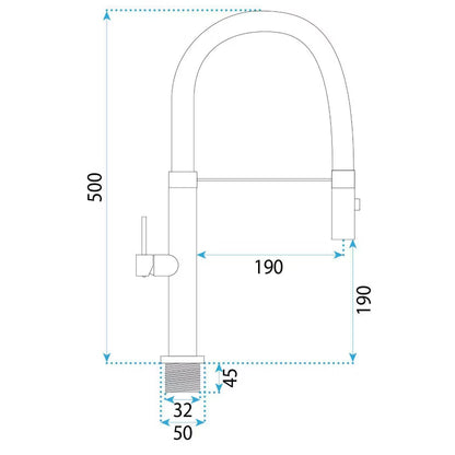 Køkkenarmatur Viera 19x5x50 cm Sort Mat