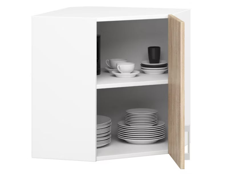Køkkenhjørneskab 60x30,5x58 cm Sonoma Eg Hvid Mat