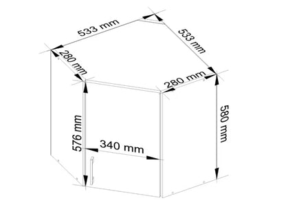 Køkkenhjørneskab 60x30,5x58 cm Sonoma Eg Hvid Mat