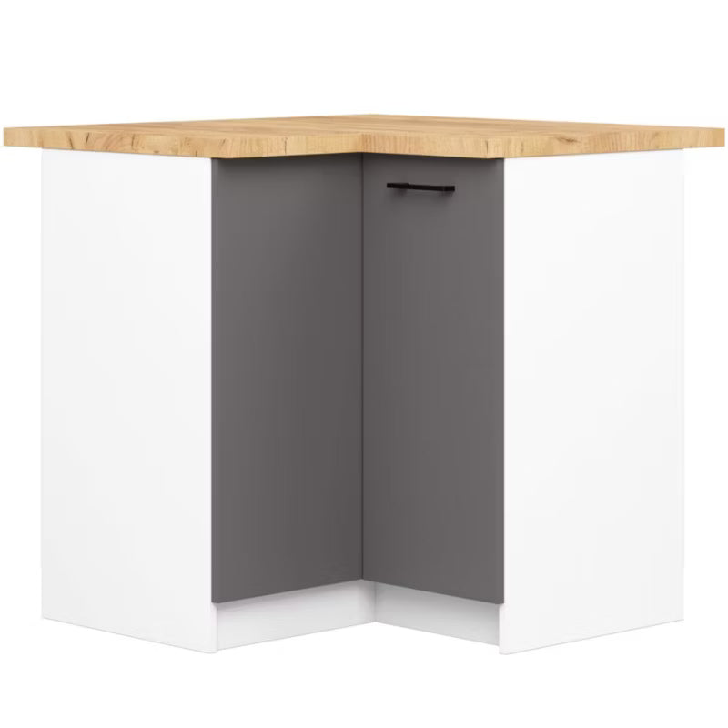 Køkkenhjørneskab Oliwia 90x46 cm Grafit Grå Hvid