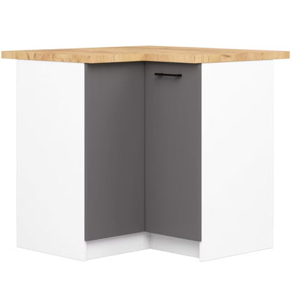 Køkkenhjørneskab Oliwia 90x46 cm Grafit Grå Hvid