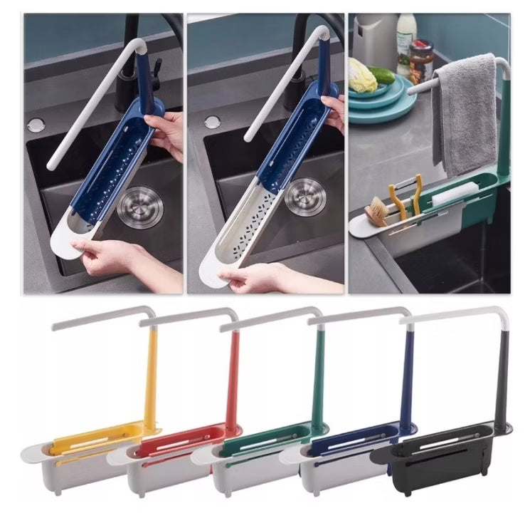 Køkkenhylde Udtrækkelig 23-34 cm Sort