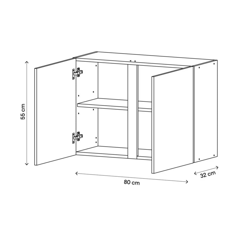 Køkkenoverskab 80 cm Hvid