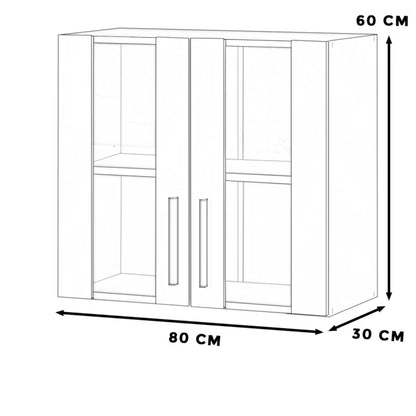 Køkkenoverskab Blanka W80 80x30x60 cm Wotan Eg