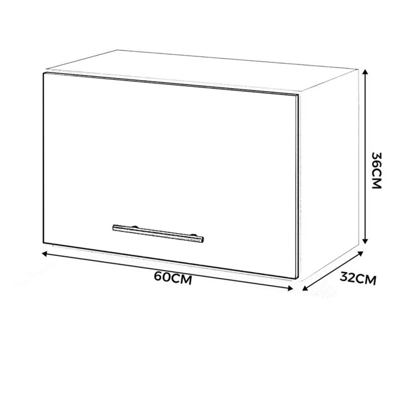 Køkkenoverskab til Emhætte 60x32x36 cm Hvid