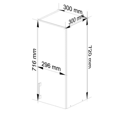 Køkkenoverskab Lima 30x72 cm Sonoma Eg Hvid