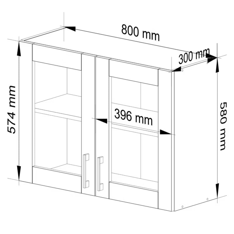 Køkkenoverskab Lima 80 cm Hvid Sonoma Eg