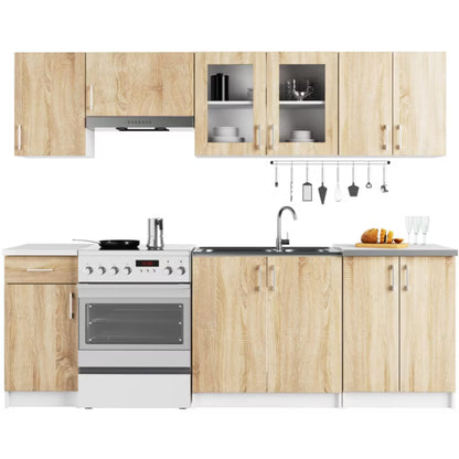 Køkkenoverskab Lima 80 cm Hvid Sonoma Eg