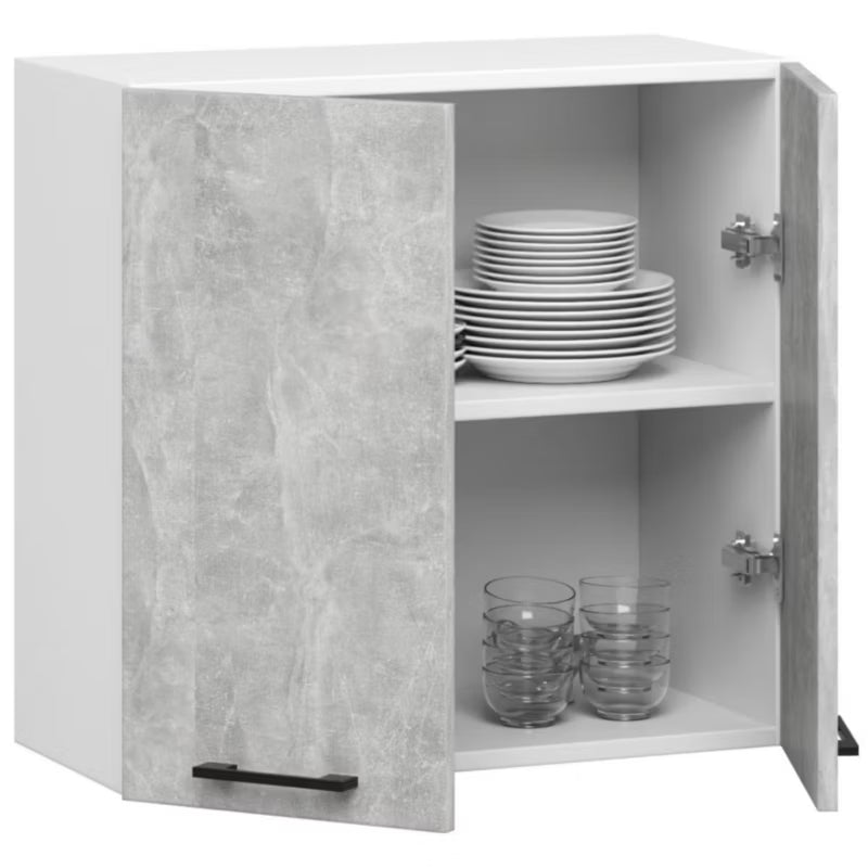 Køkkenoverskab Oliwia 60x30x58 cm Hvid og Beton Mat