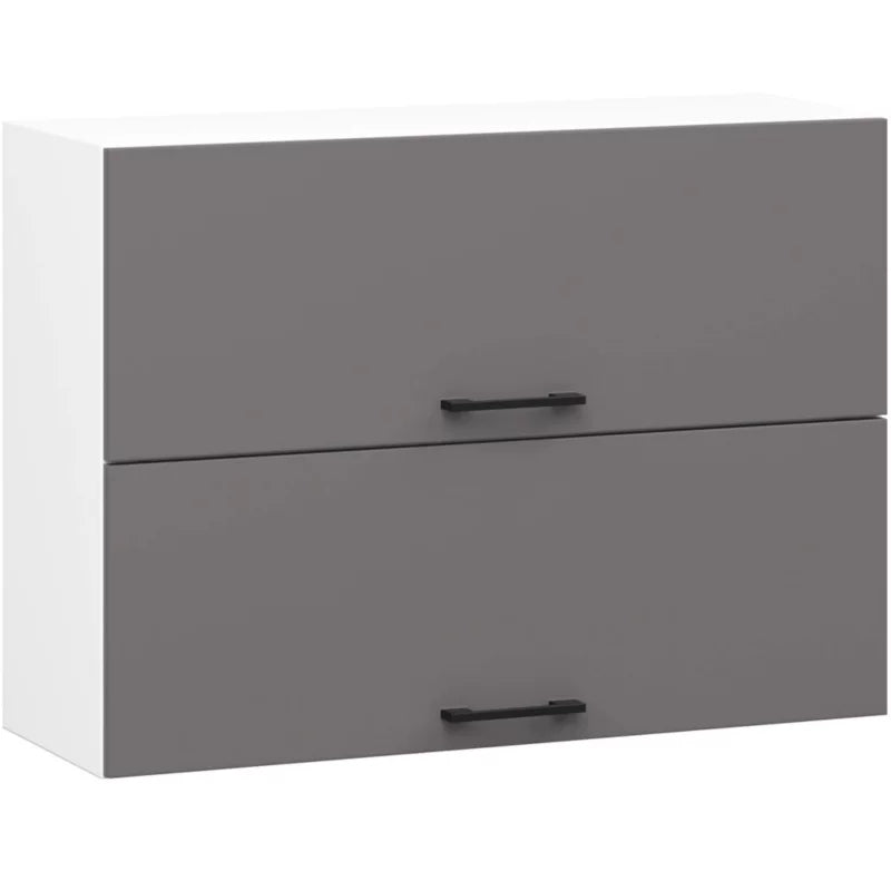 Køkkenoverskab Oliwia 80x58 cm Grafit Grå Hvid Mat
