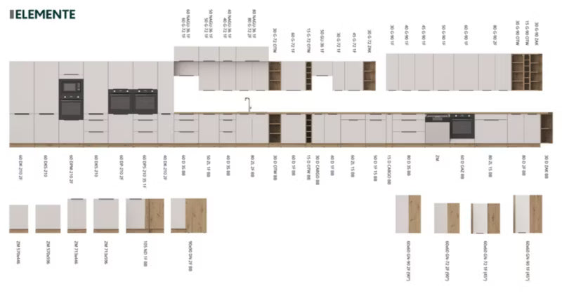 Køkkenoverskab Solea 60x90 cm Dąb Artisan og Kaszmir