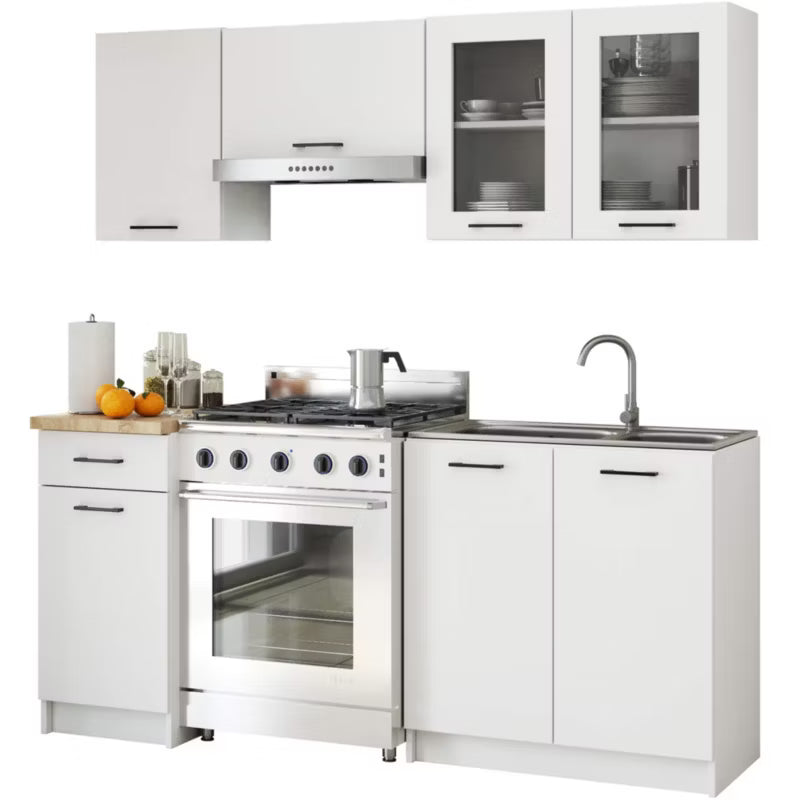 Køkkenoverskab Vitrine 80 cm Hvid Mat