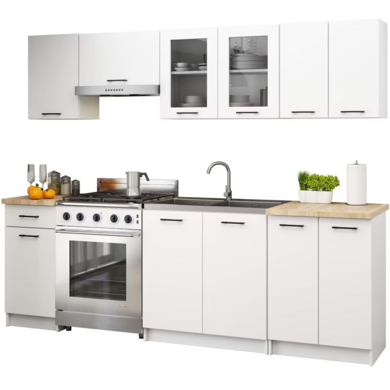 Køkkenoverskab Vitrine 80 cm Hvid Mat