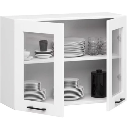 Køkkenoverskab Vitrine 80 cm Hvid Mat