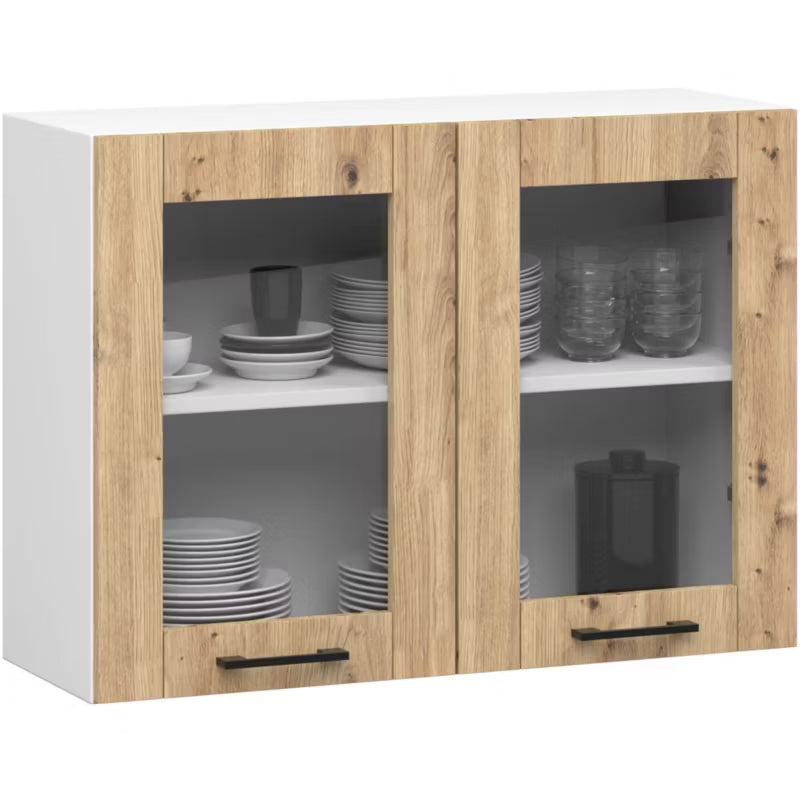 Køkkenoverskab Vitrine Oliwia 80 cm 2 Låger