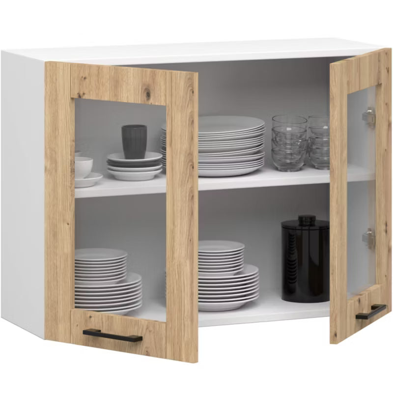 Køkkenoverskab Vitrine Oliwia 80 cm 2 Låger