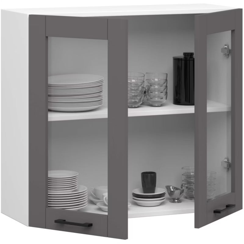 Køkkenoverskab Vitrine Oliwia 80x72 cm 2 Låger