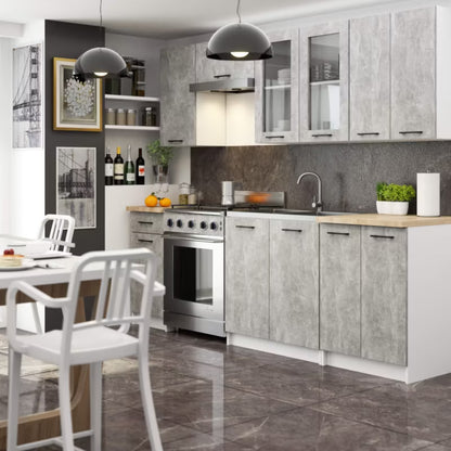 Køkkenoverskab Vitrine Oliwia 80x72 cm Hvid Beton Mat
