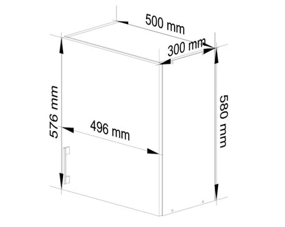 Køkkenoverskab W50 50x30,5 cm Sonoma Eg og Hvid