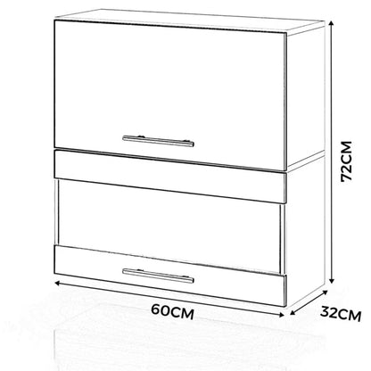 Køkkenoverskab W60KL sPremium 60x32x72 cm Hvid Højglans