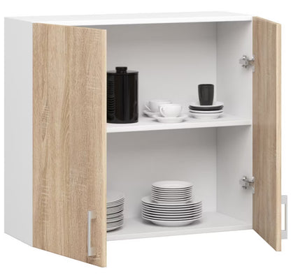 Køkkenoverskab W80 80 cm Sonoma Eg og Hvid