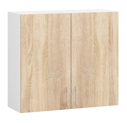 Køkkenoverskab W80 80 cm Sonoma Eg og Hvid