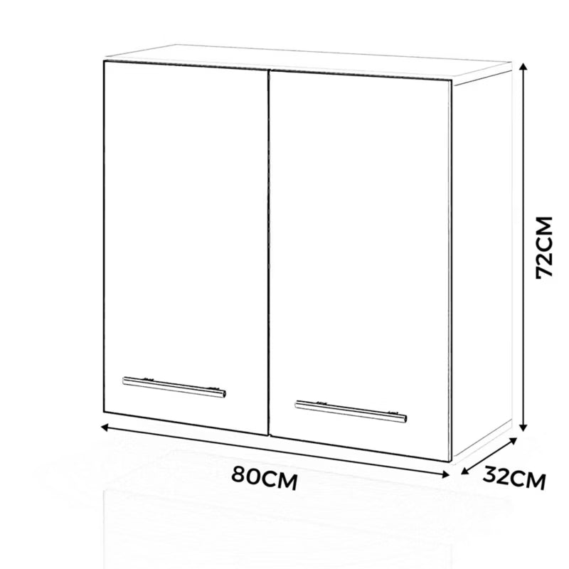 Køkkenoverskab W80 sPremium 80x32x72 cm Hvid