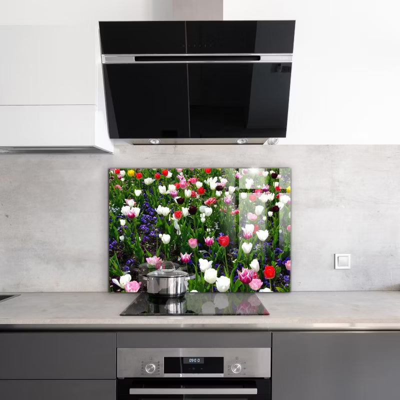 Køkkenpanel 100x70 cm Sommerblomster Hærdet Glas
