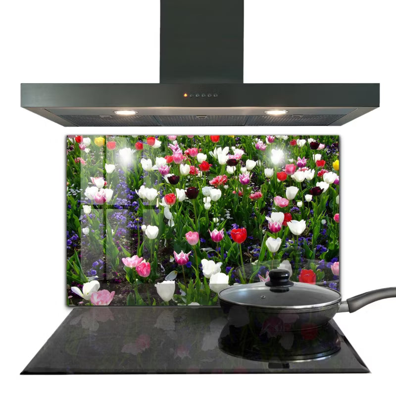 Køkkenpanel 100x70 cm Sommerblomster Hærdet Glas