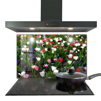 Køkkenpanel 100x70 cm Sommerblomster Hærdet Glas