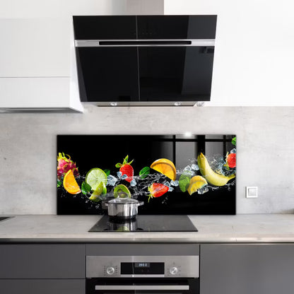 Køkkenpanel 125x50 cm Glas Frugt Flerfarvet