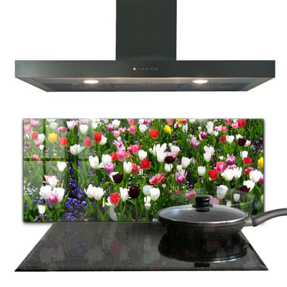 Køkkenpanel 125x50 cm Glas Sommerblomster