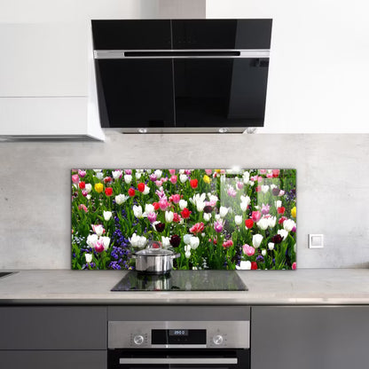 Køkkenpanel 125x50 cm Glas Sommerblomster