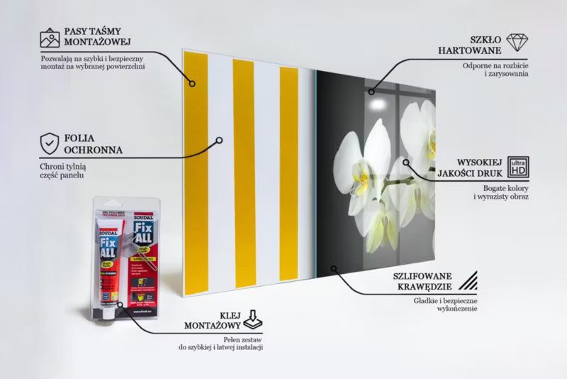 Køkkenpanel 125x50 cm Hvid Glas