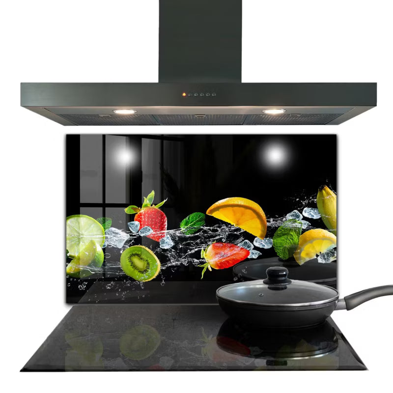 Køkkenpanel Egzotyczne Owoce 100x70 cm Glas Flerfarvet