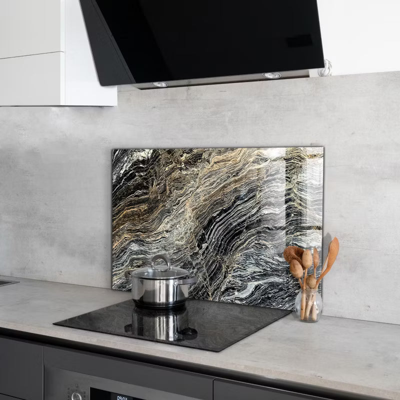 Køkkenpanel Glas 80x60 cm Marmor Granit Look
